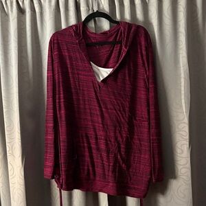 Avenue Burgundy Hooded Top